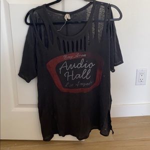 Free people distressed tee